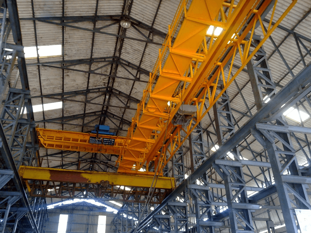 <b>ELECTRIC OVERHEAD TRAVELLING(EOT) CRANES</b> <br />
                            1. Underside View of our 5ton Crane in our OEM Partners Testing Bay in Mumbai India.
                            